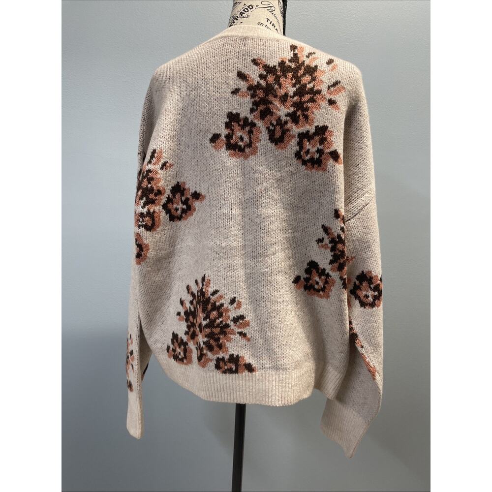 Knox Rose Women's Sweater Floral Print Long Sleeve Crew Neck Size Large - Picture 2 of 4